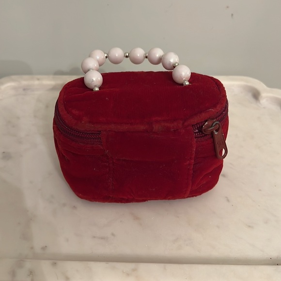 Vintage Burgundy Mini Girl Hand Bag - Picture 4 of 10